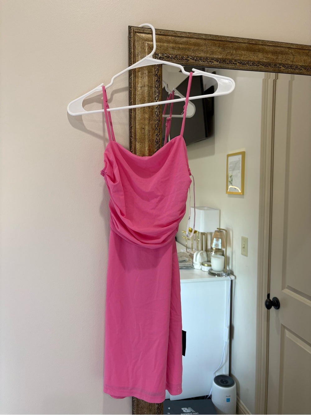Lulu's Pink Cowl Neck Midi Dress